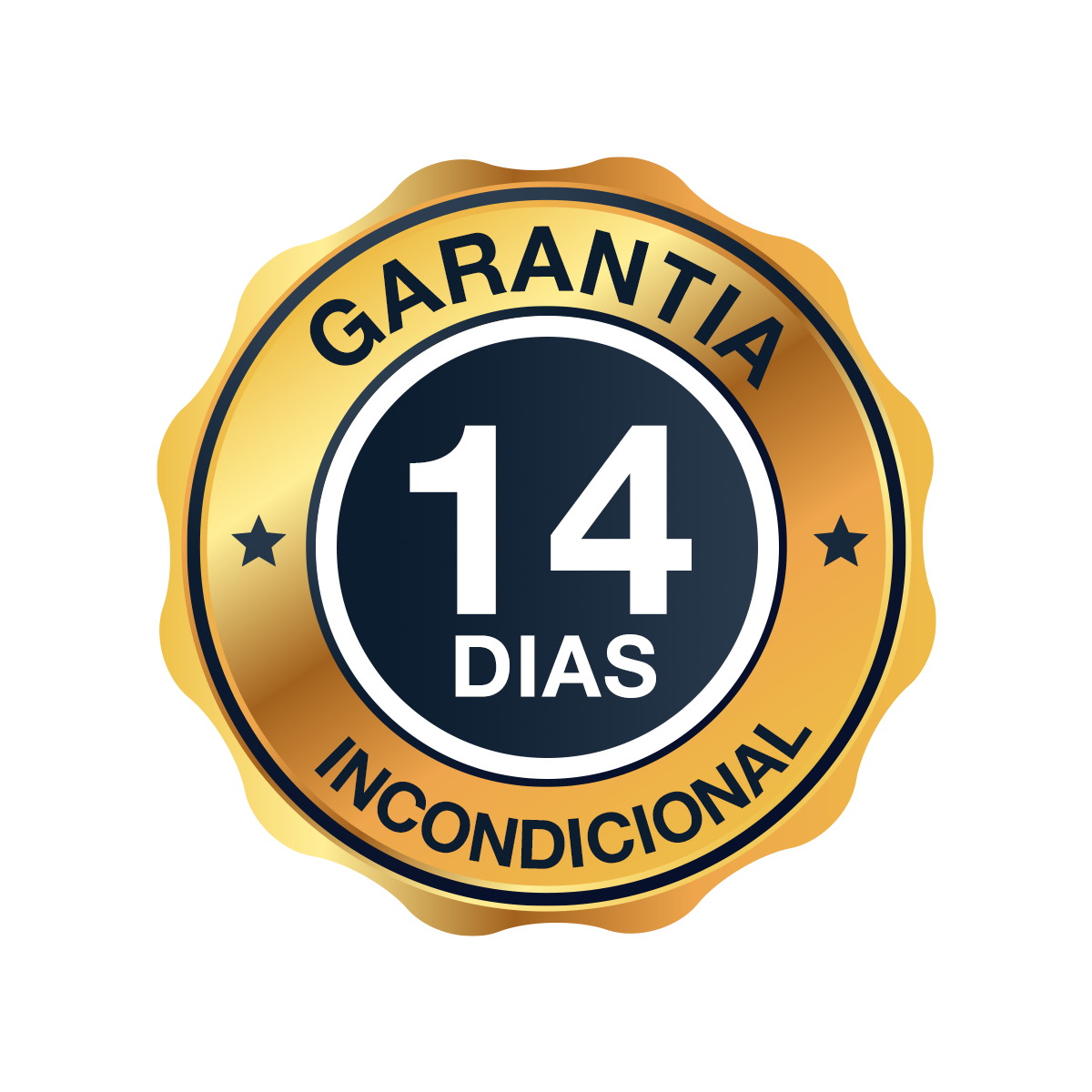 Selo de 14 dias de garantia, 100% dinheiro de volta
